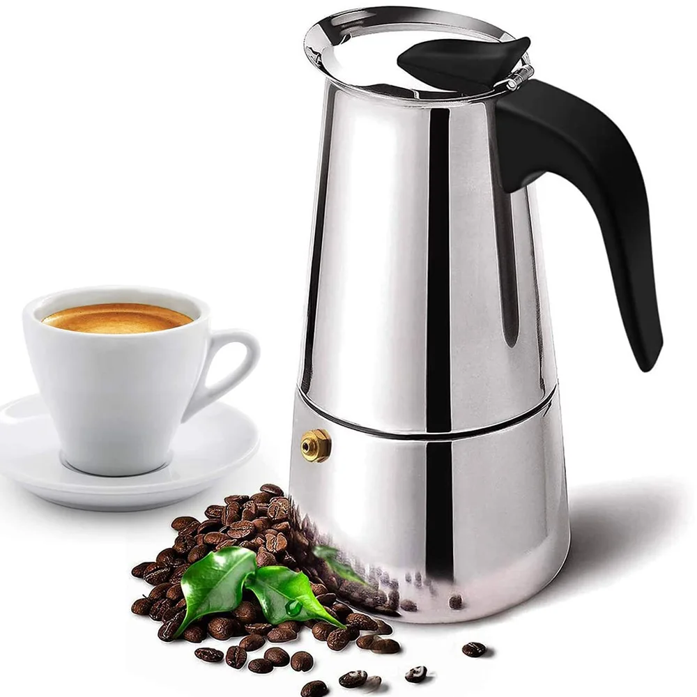 Coffee Equipment Wholesale - プレミアムステンレス鋼モカコーヒーメーカー 2/4/6 カップイタリアエスプレッソポットコンロ家庭用キッチンフィルターコーヒーポット