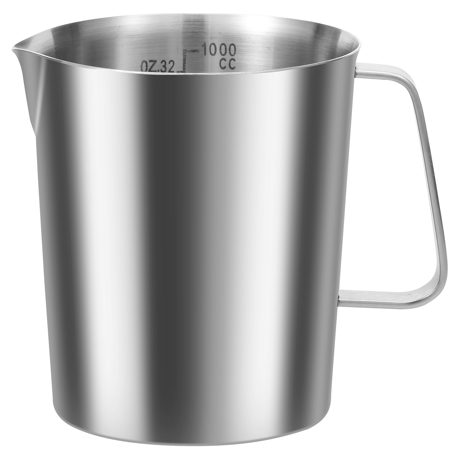 Milk Steaming Pitcher - 500/1000 ミリリットルステンレス鋼ミルク泡立てジャグハンドル防錆大口金属卒業ビーカークリアマーキング