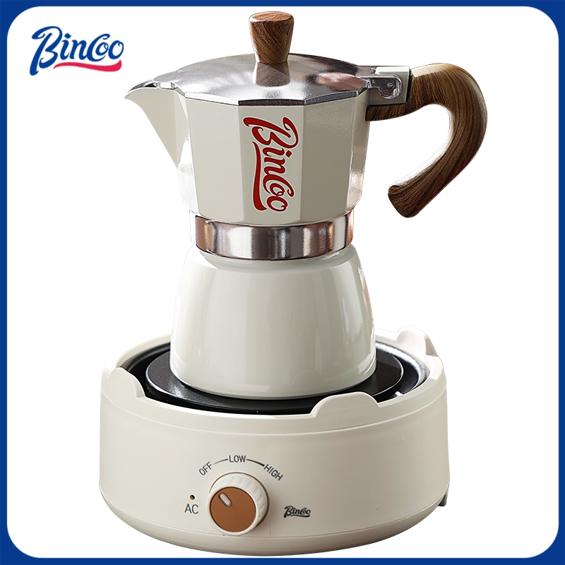 Coffee Equipment Wholesale - ビンクー モカポットと電気コンロのコンボ エスプレッソメーカー コンパクト設計で狭いスペースでもイタリアンスタイルの濃厚なコーヒーを淹れられる