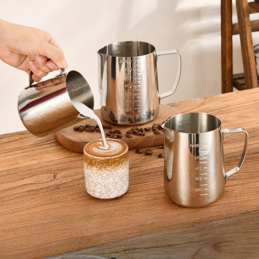 Milk Steaming Pitcher - ミルク泡立てピッチャー エスプレッソスチーミングピッチャー ステンレス製ミルクスチーマーカップ フォーマー ジャグ エスプレッソ用