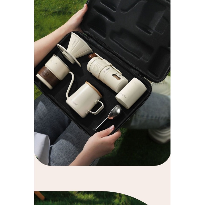 Coffee.Equipment Parts - 手作りコーヒーポットセット、ポータブルアウトドア旅行キャンプ用コーヒー器具