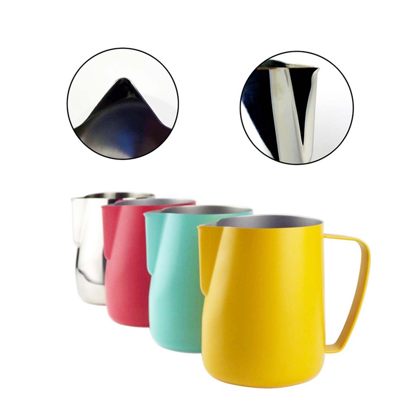 ステンレス製フラットトコーヒーミルクジャグ泡立てピッチャープ - Milk Steaming Pitcher のレビューと価格