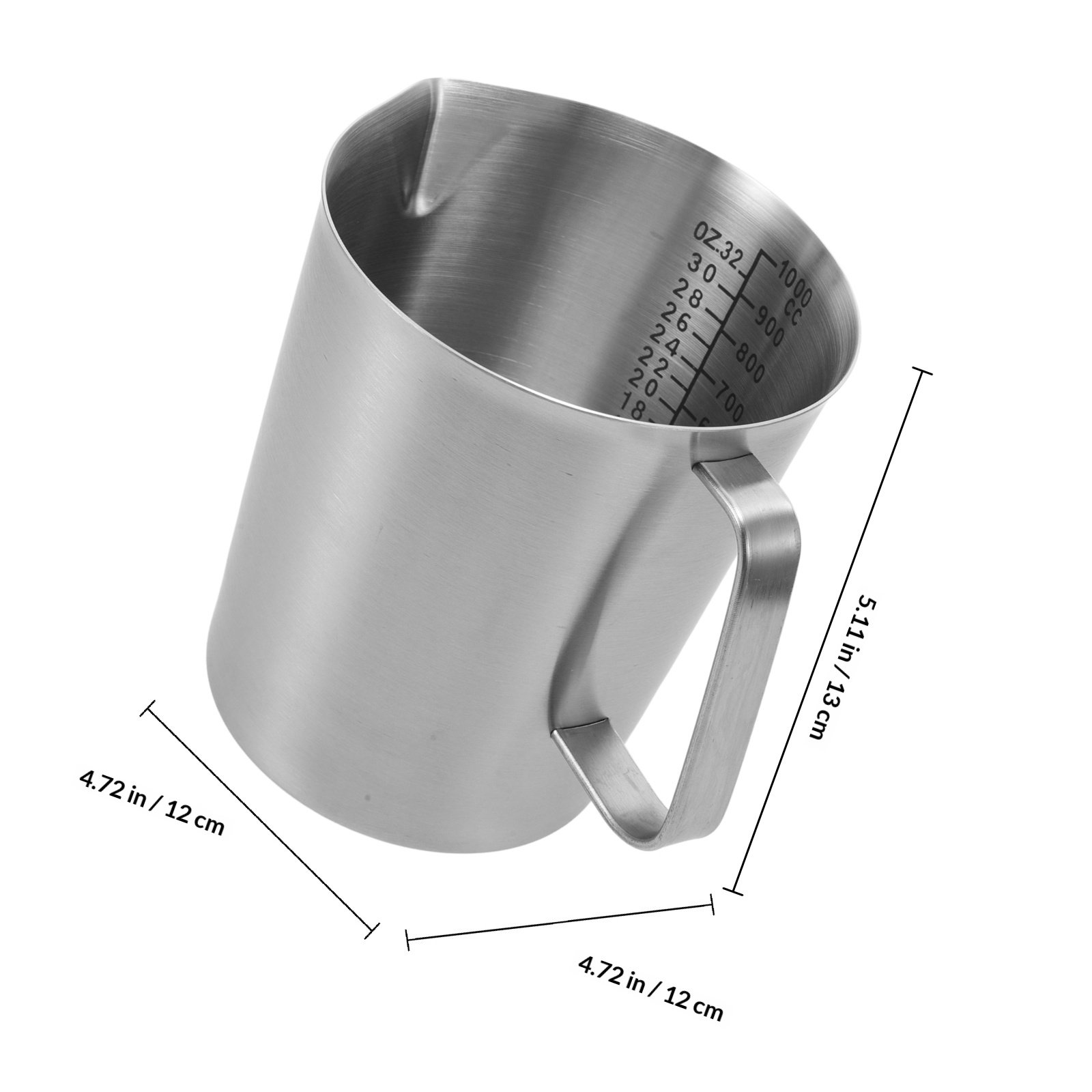 プロ仕様のステンレス製ミルクピッチャー、大容量目盛り付き計量 - Milk Steaming Pitcher のレビューと価格