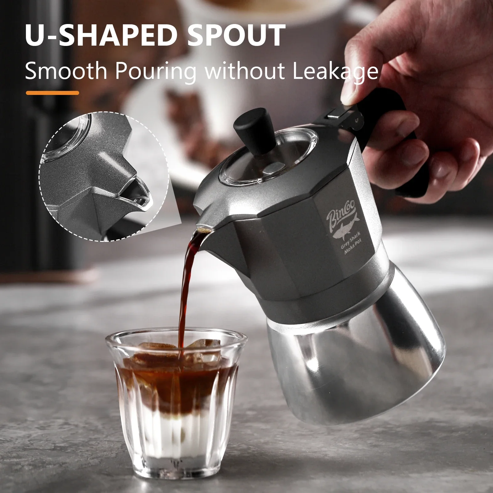 Bincoo 2カップ ダブルバルブ モカポット アルミ合金 - Coffee Equipment Wholesale のレビューと価格