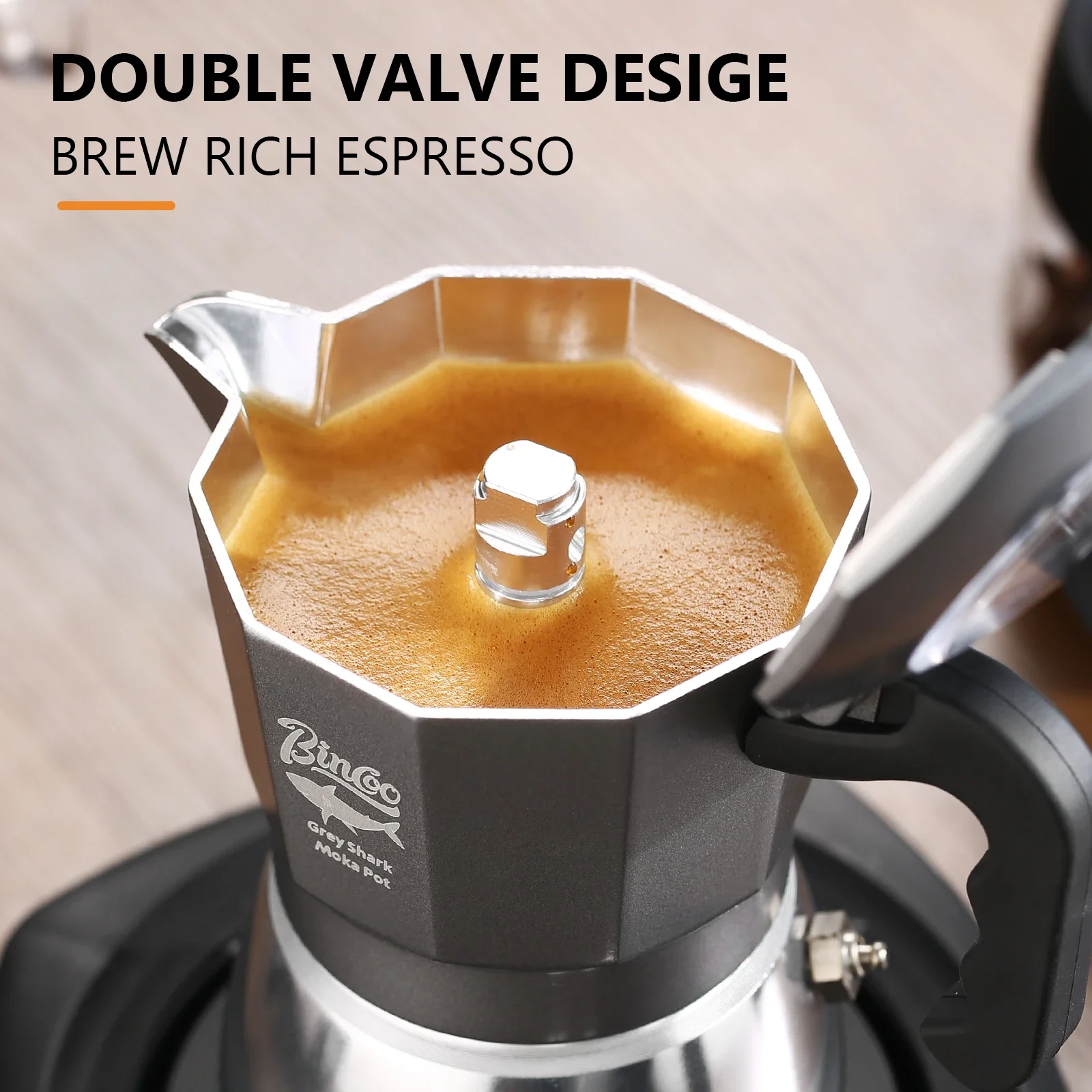 Bincoo 2カップ ダブルバルブ モカポット アルミ合金 - Coffee Equipment Wholesale のレビューと価格