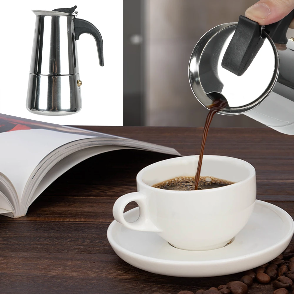 プレミアムステンレス鋼モカコーヒーメーカー 2/4/6 カッ - Coffee Equipment Wholesale のレビューと価格