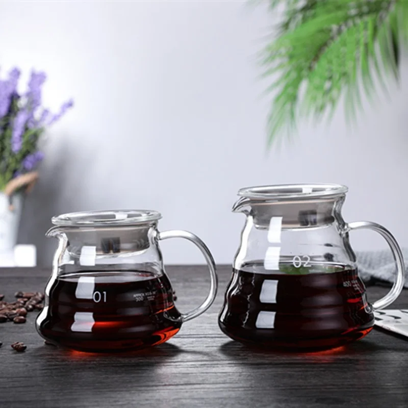 蓋付きの手作りコーヒーカラフ,透明なガラスのやかん,共有ポッ - Coffee Equipment Wholesale のレビューと価格