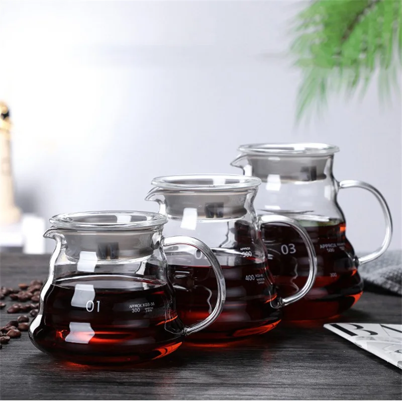 蓋付きの手作りコーヒーカラフ,透明なガラスのやかん,共有ポッ - Coffee Equipment Wholesale のレビューと価格