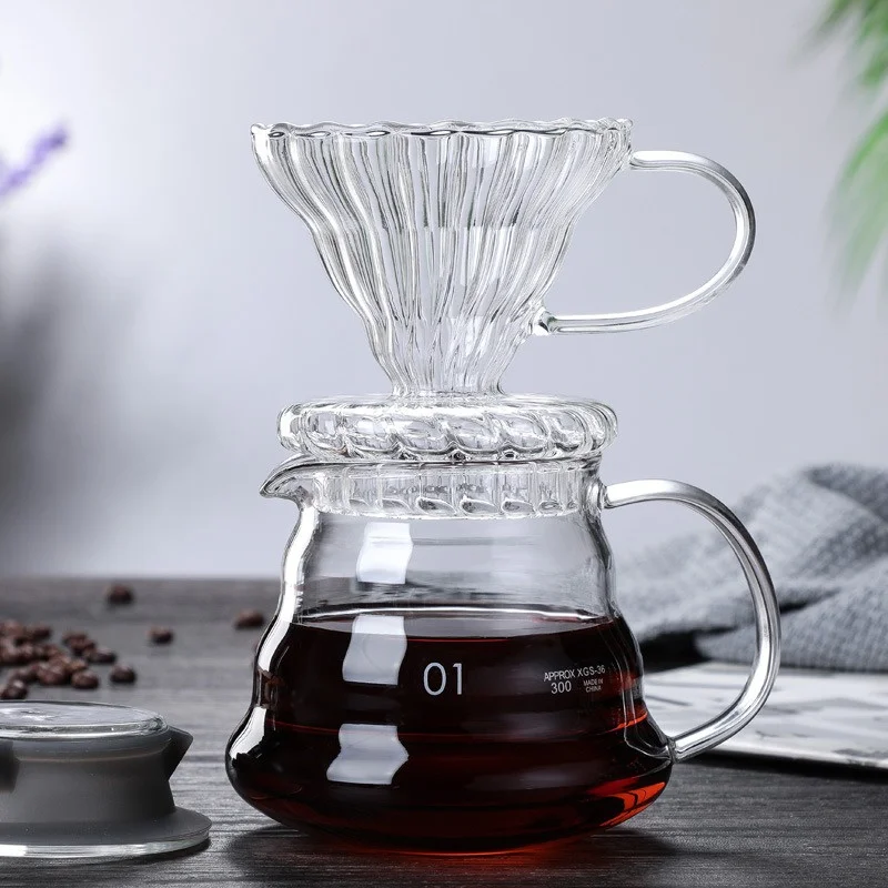 蓋付きの手作りコーヒーカラフ,透明なガラスのやかん,共有ポッ - Coffee Equipment Wholesale のレビューと価格